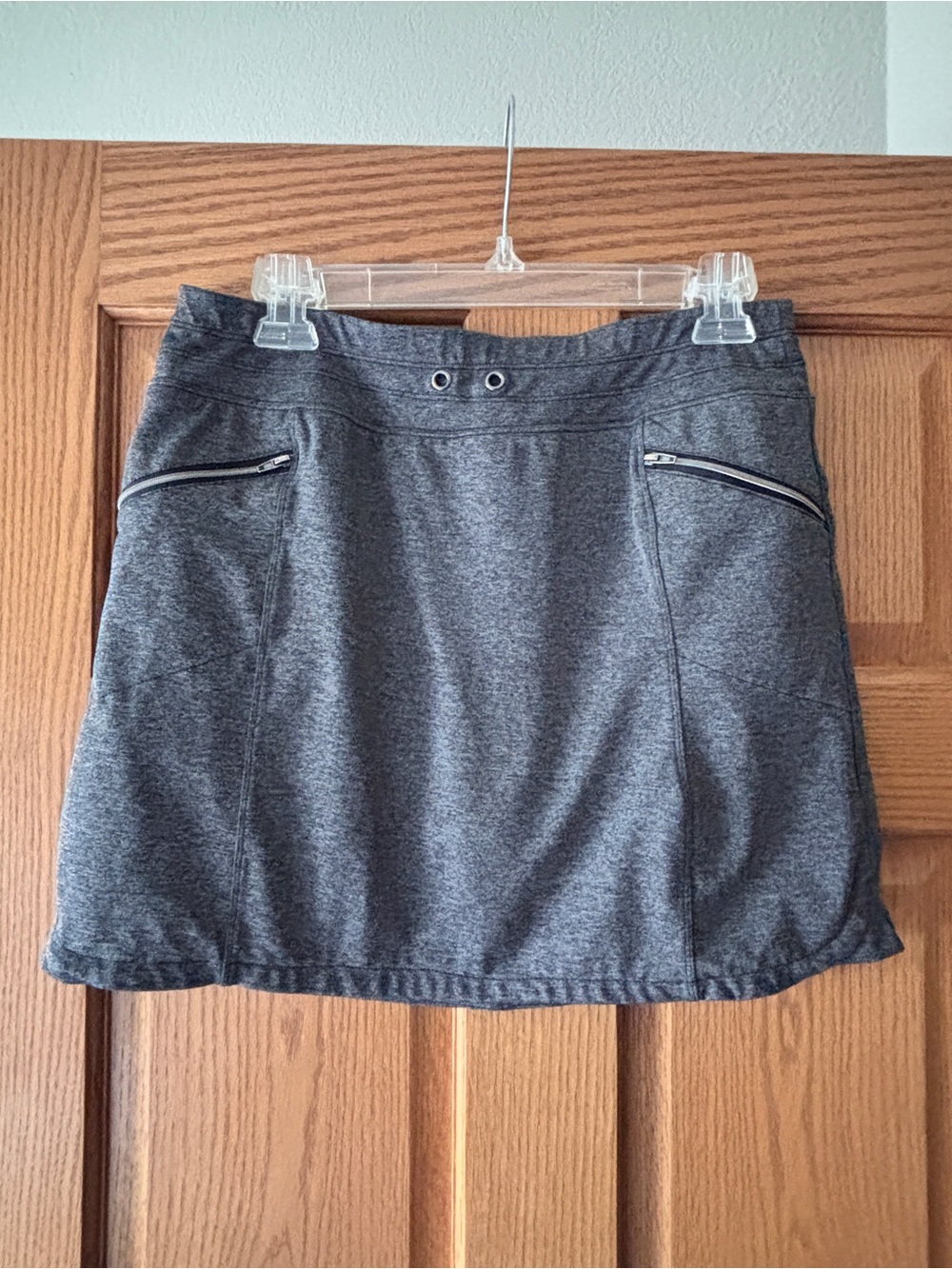 Tangerine Heather Gray Active A-Line Mini Skort with Zip Pockets women’s M